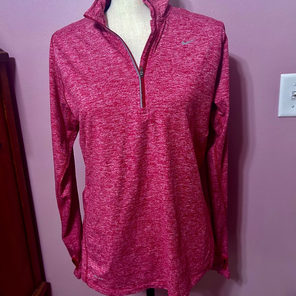 Nike Raspberry Half Zip Dry Fit